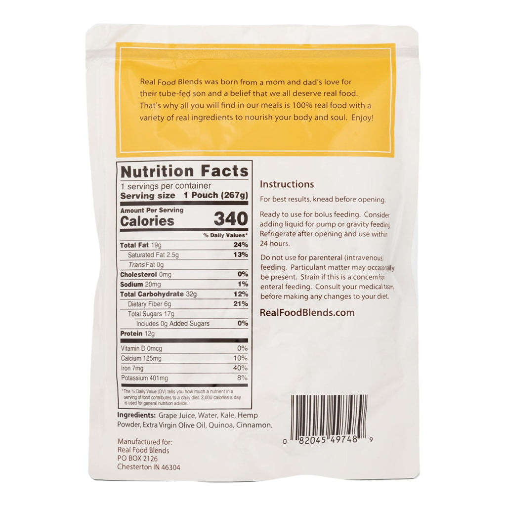 Real Food Blends™ Quinoa, Kale & Hemp Pureed Food Blend for Tube Feed, 9.4-ounce 176992