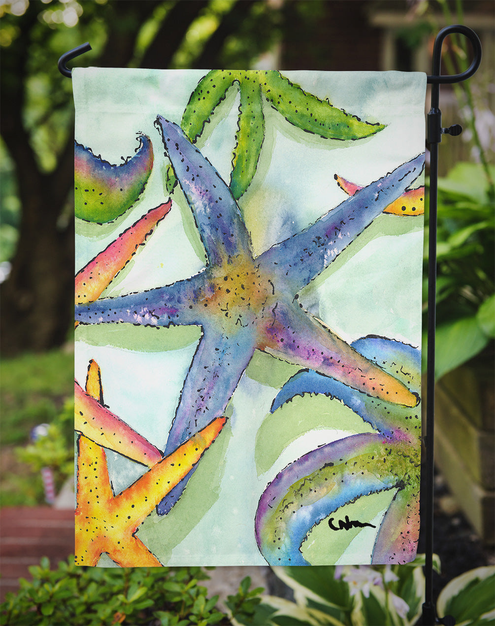 Starfish Garden Flag Mailbox Decorative Yard Banner Outside Patio Artwork for Flower Beds, Garden Size, Multicolor