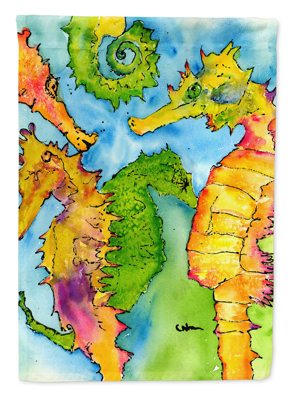 Seahorse Garden Flag Mailbox Decorative Yard Banner Outside Patio Artwork for Flower Beds, Garden Size, Multicolor