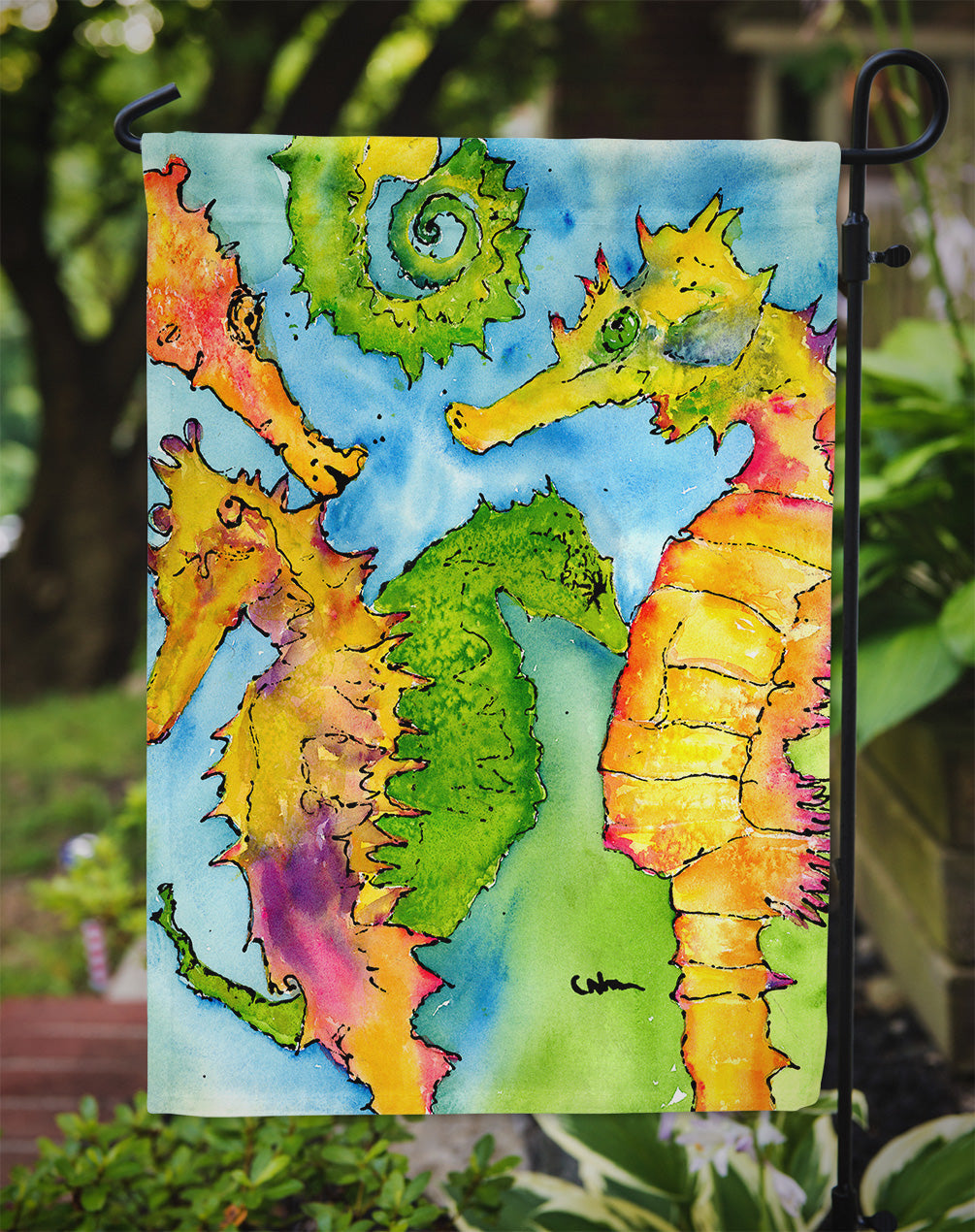 Seahorse Garden Flag Mailbox Decorative Yard Banner Outside Patio Artwork for Flower Beds, Garden Size, Multicolor