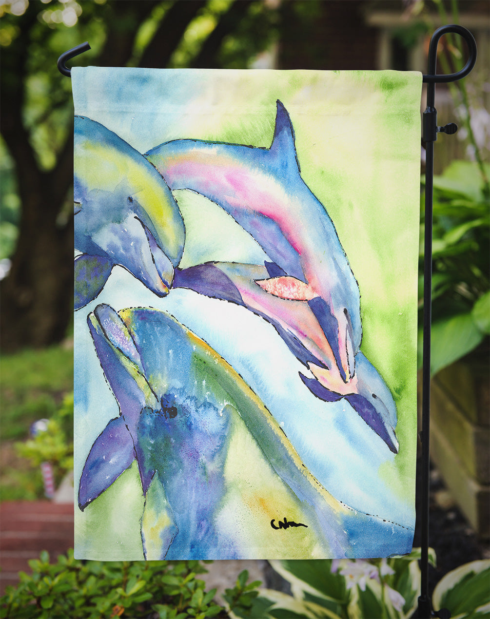 Dolphin Garden Flag Mailbox Decorative Yard Banner Outside Patio Artwork for Flower Beds, Garden Size, Multicolor