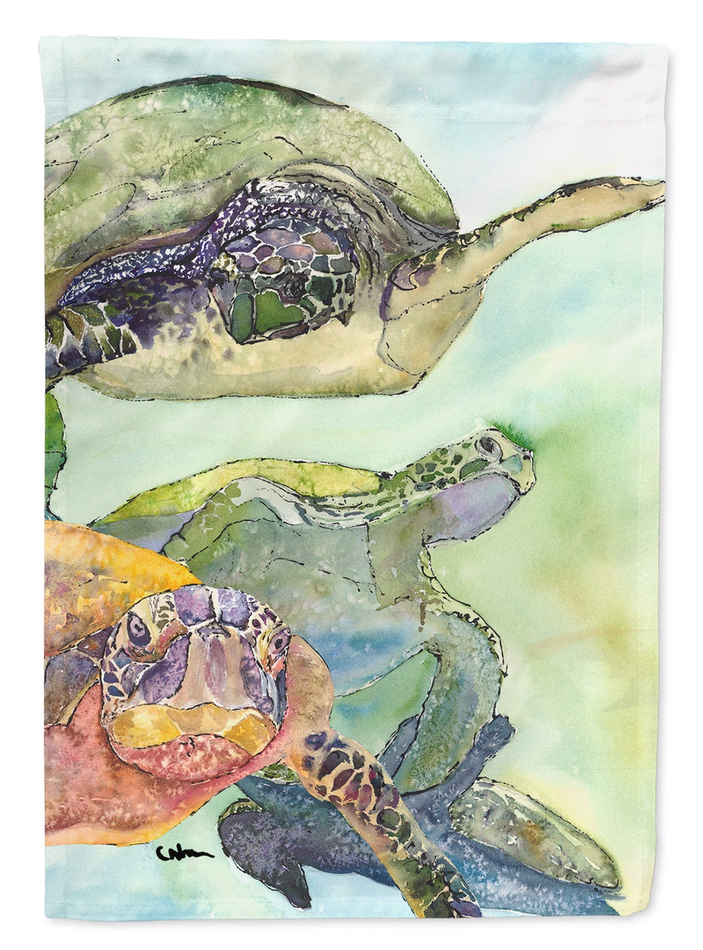Turtle Loggerhead Garden Flag Mailbox Decorative Yard Banner Outside Patio Artwork for Flower Beds, Garden Size, Multicolor
