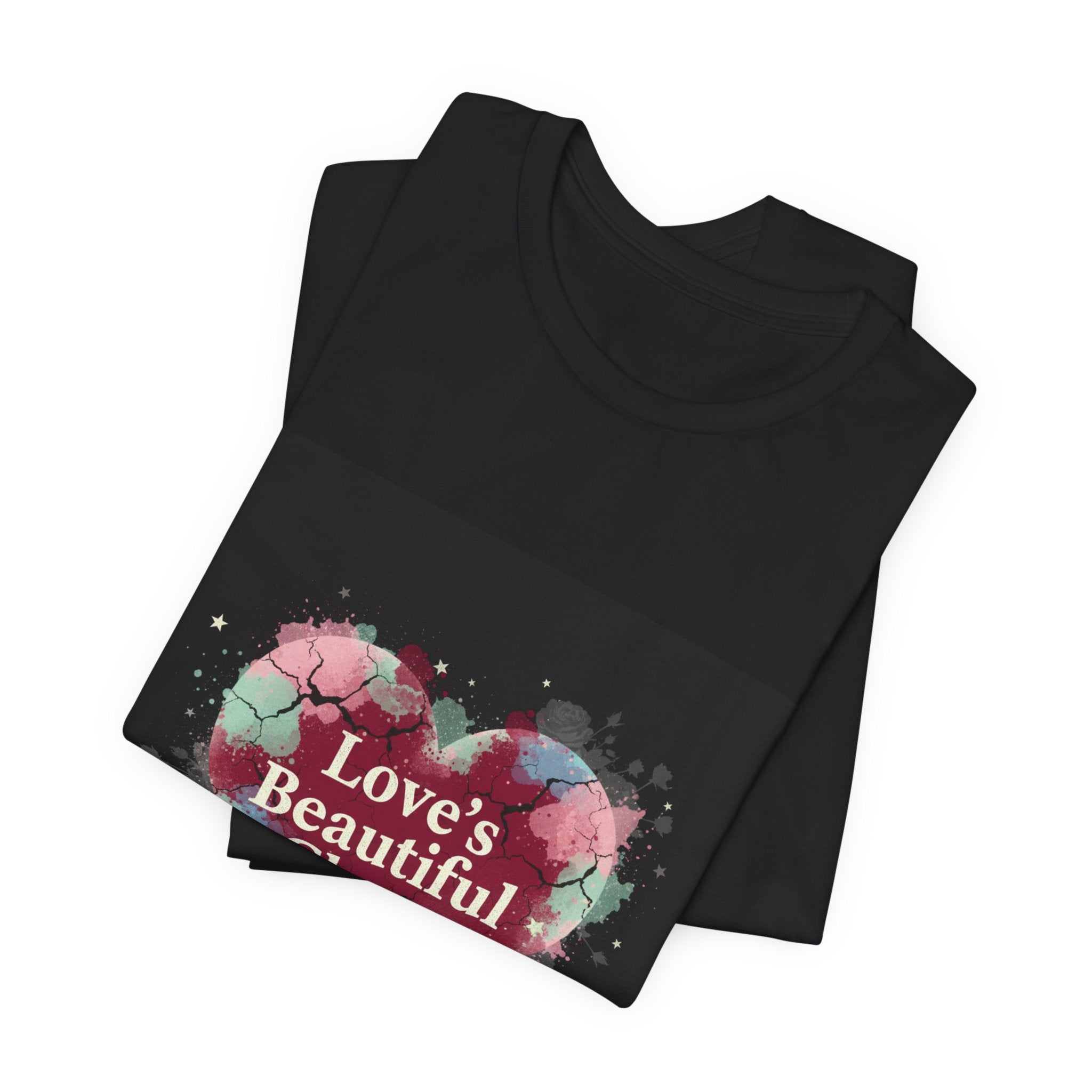 Love's Beautiful Chaos Tee | grunge heart shirt, distressed love tee