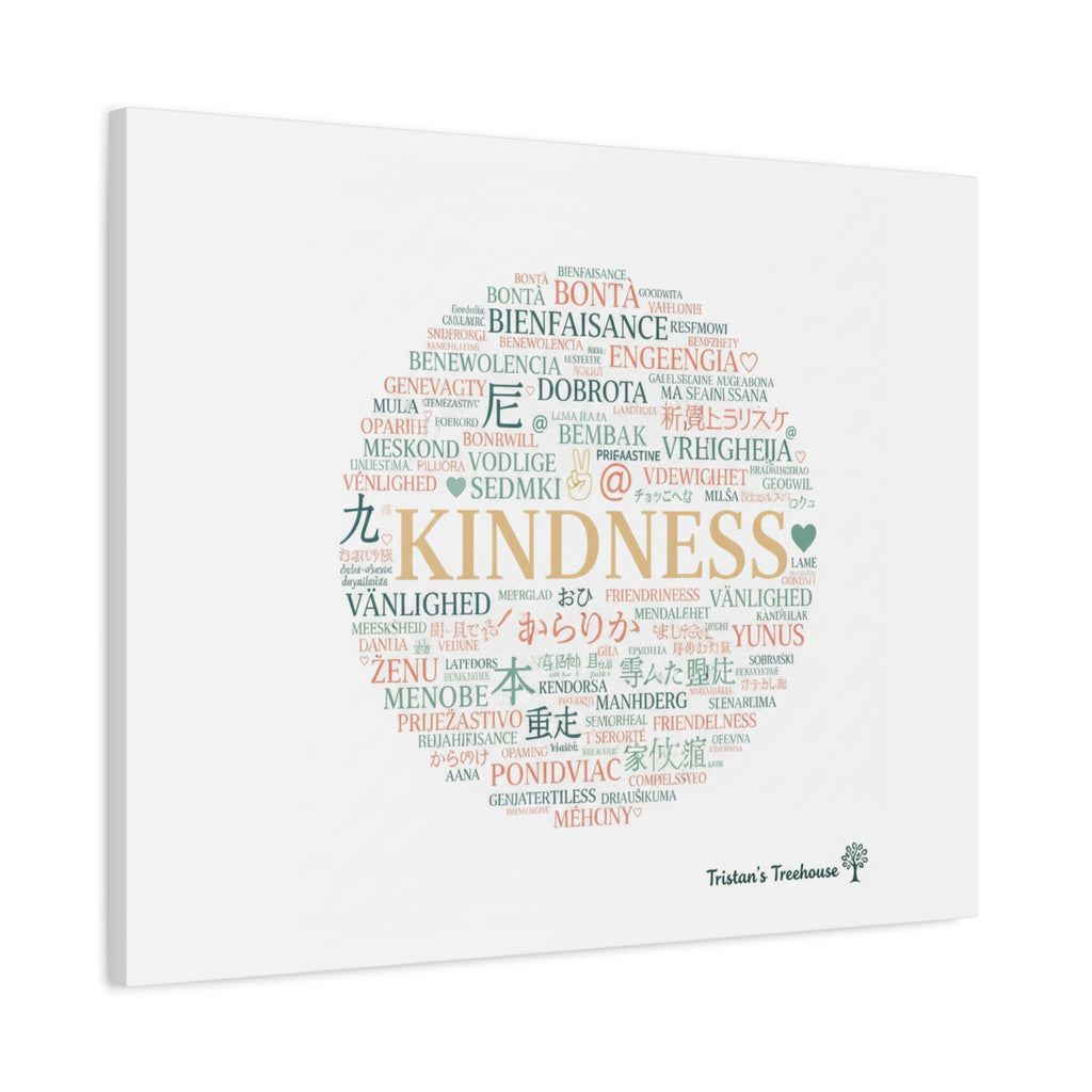 Kindness Word Cloud Canvas | Fresh Start Minimalist Wall Art