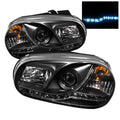 SPYDER Volkswagen Golf IV 99-05 Projector Headlights DRL Black High H1 Low H1 PRO-YD-VG99-DRL-BK 5012173