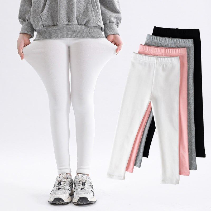Basic Cotton-spandex Girls Leggings