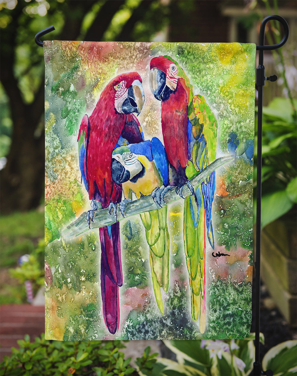Parrot Parrot Head Garden Flag Mailbox Decorative Yard Banner Outside Patio Artwork for Flower Beds, Garden Size, Multicolor
