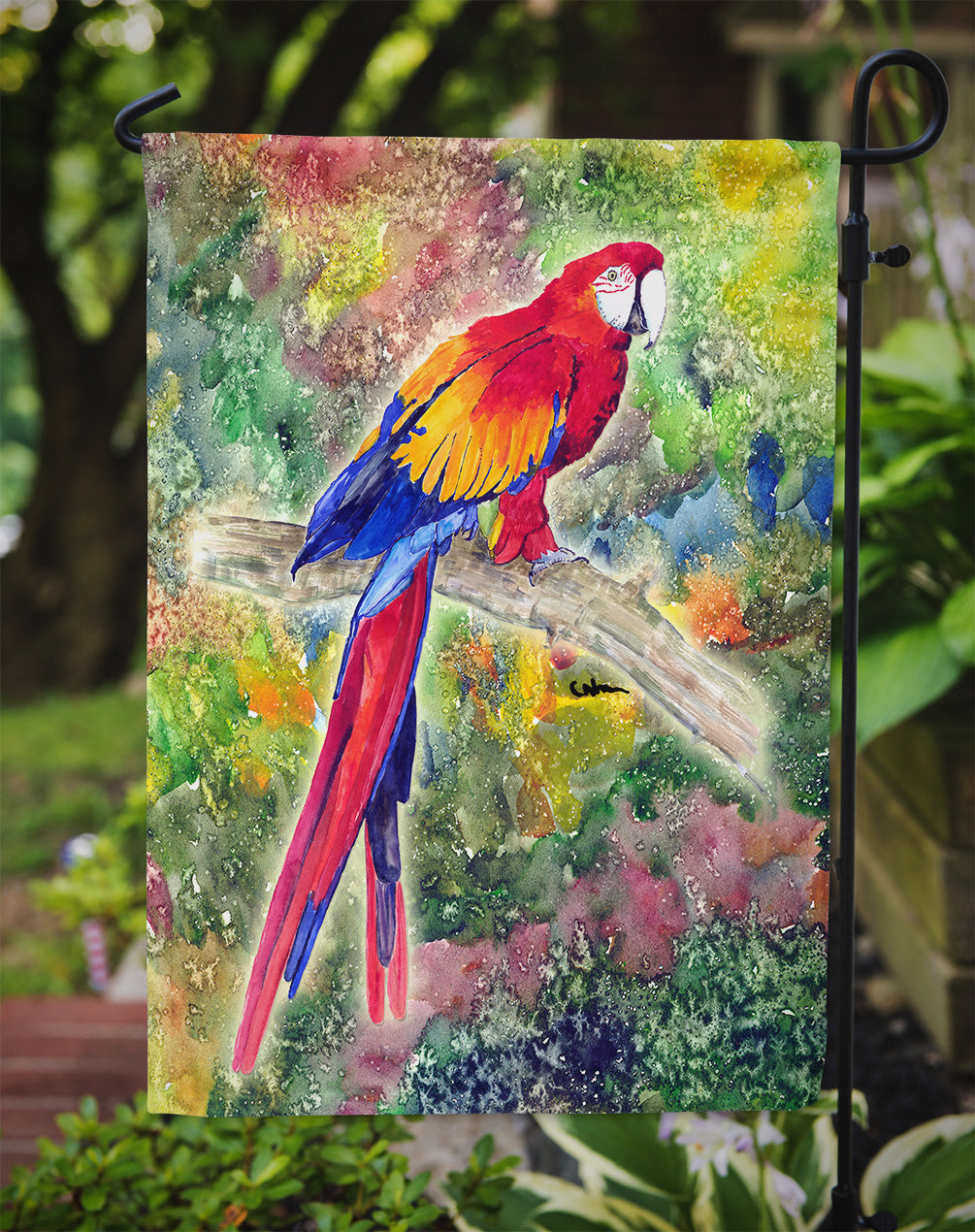 Parrot Parrot Head Garden Flag Mailbox Decorative Yard Banner Outside Patio Artwork for Flower Beds, Garden Size, Multicolor