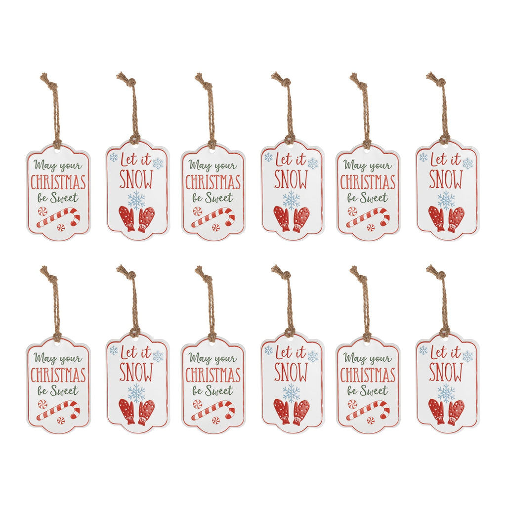 Holiday Sentiment Tag Ornament (Set of 12)