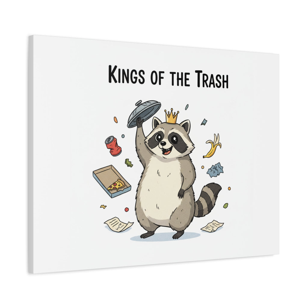 Kings of the Trash Canvas, Raccoon Doodle | Trash Panda, Goofy Critter Art