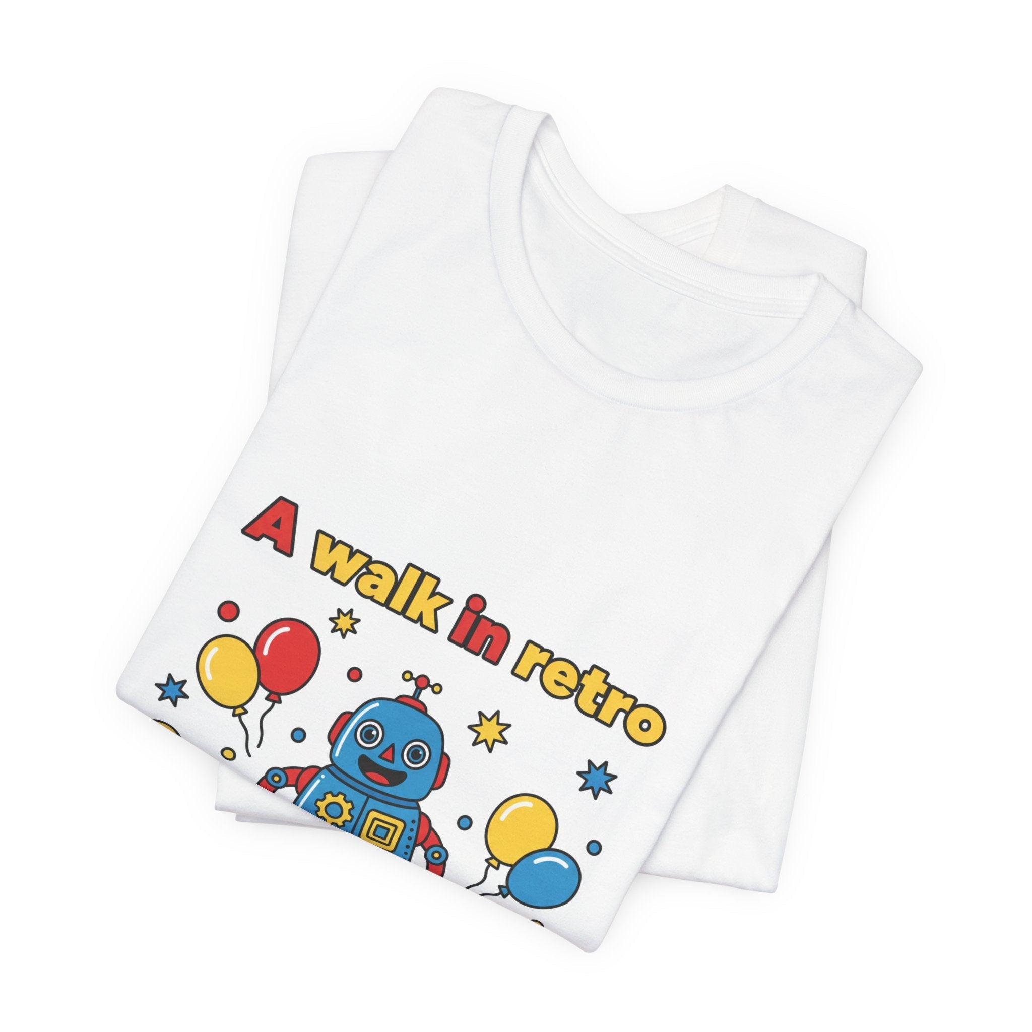 Retro Robot Toy Graphic Tee | Throwback Kid, Primary Colors