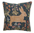 Running Rabbit in Blue  French Cushion