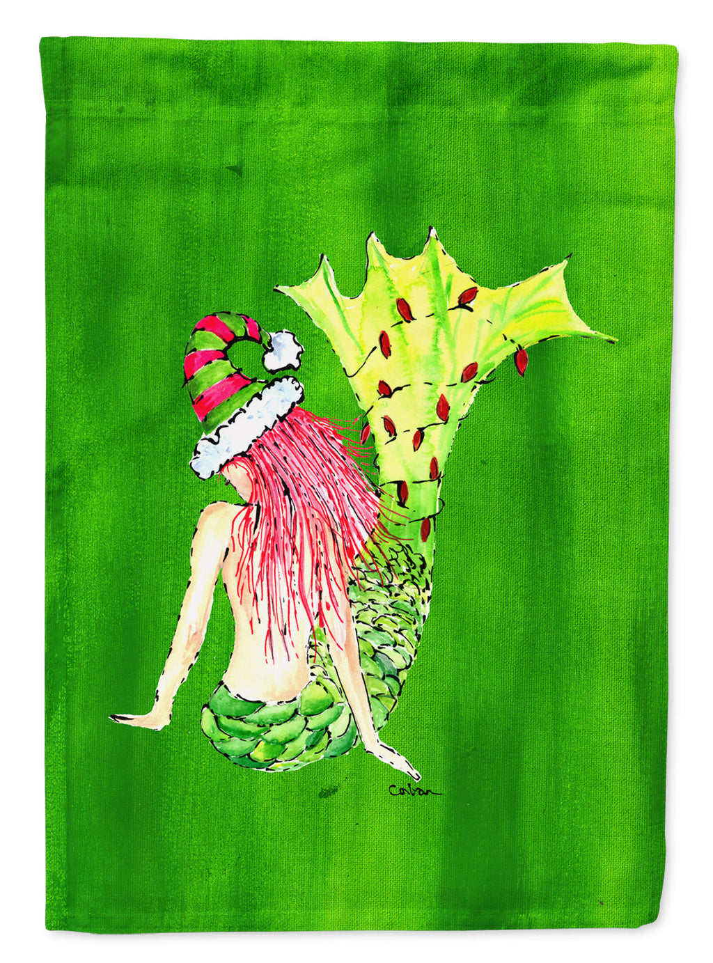 Christmas Mermaid in Lights Garden Flag Mailbox Decorative Yard Banner Outside Patio Artwork for Flower Beds, Garden Size, Multicolor