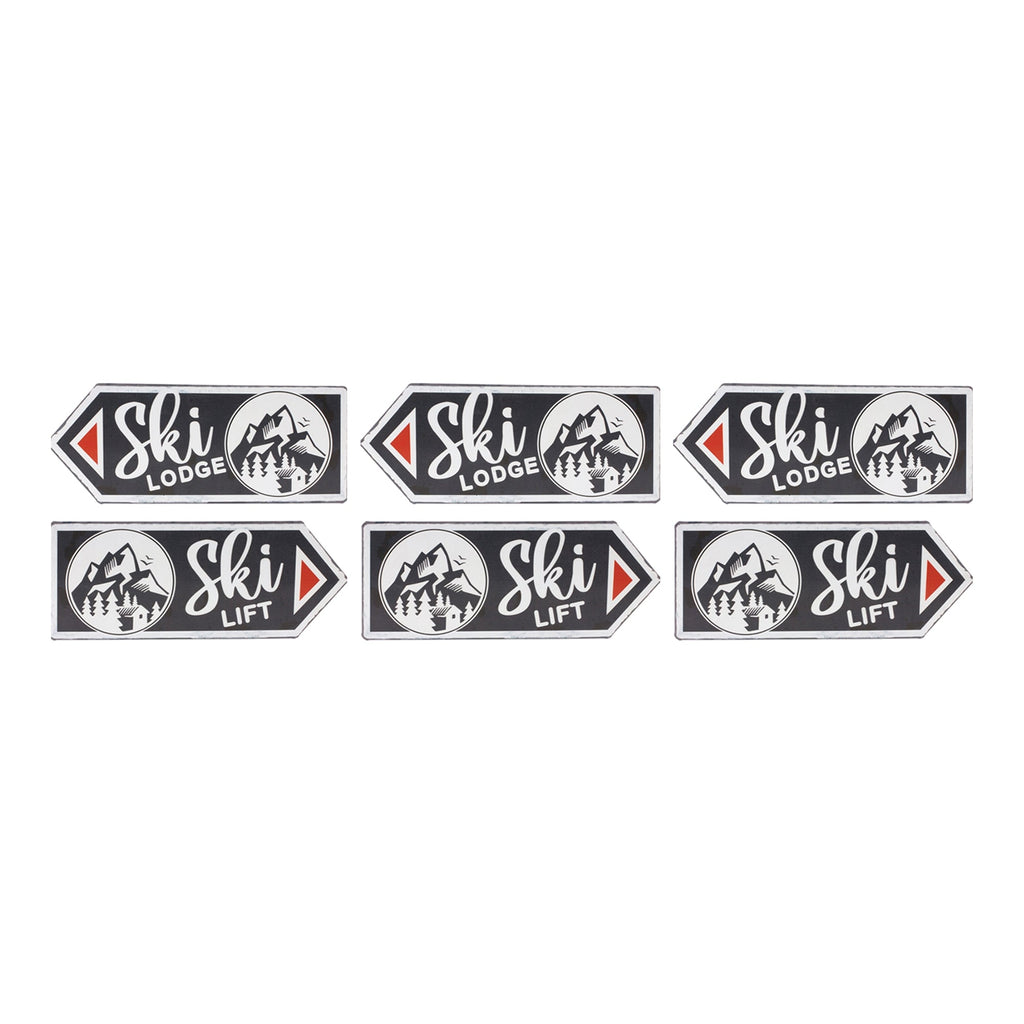 Ski Lift Lodge Sign (Set of 6)