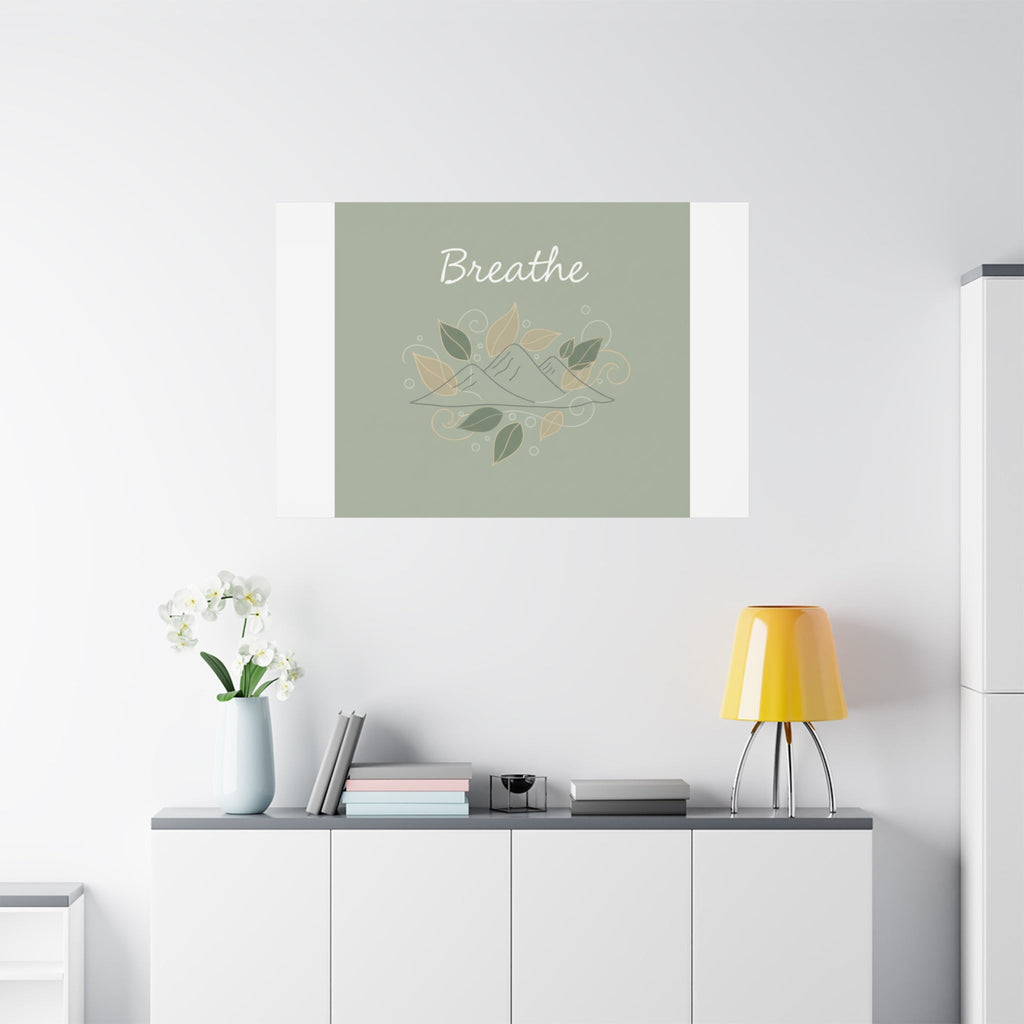 Breathe Mountain Line Canvas | Nature Symbols, Minimal Forest Wall Art
