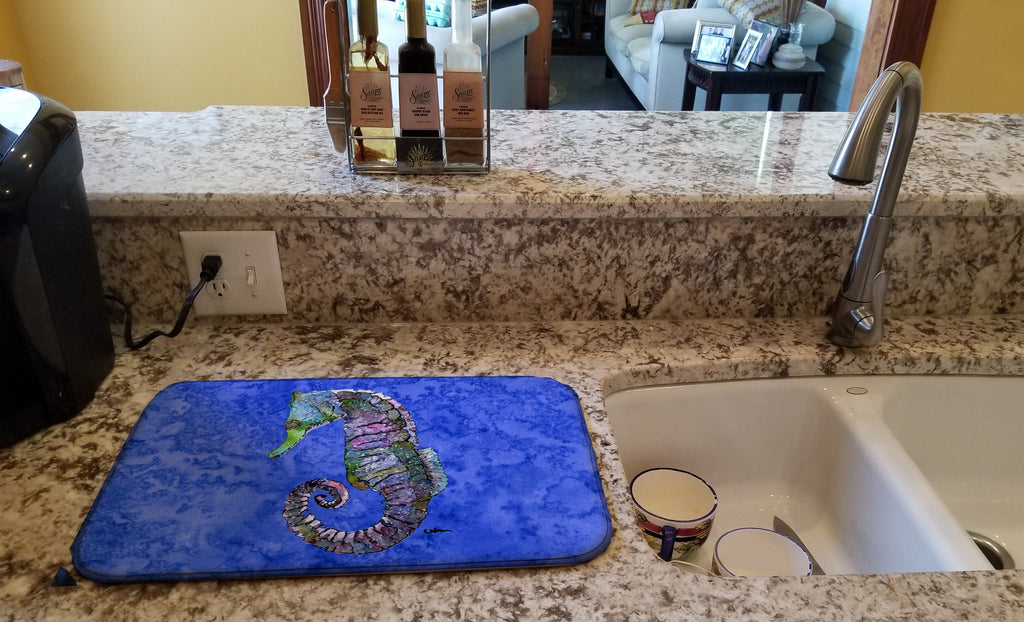 Seahorse Dish Drying Mat Absorbent Dish Drying Mat Pad for Kitchen Counter Dish Drainer Mat for Countertop, 14 x 21", Multicolor