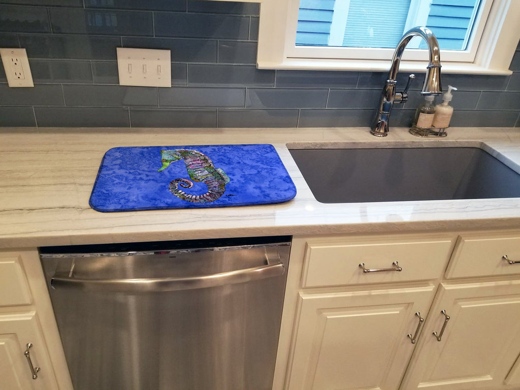 Seahorse Dish Drying Mat Absorbent Dish Drying Mat Pad for Kitchen Counter Dish Drainer Mat for Countertop, 14 x 21", Multicolor