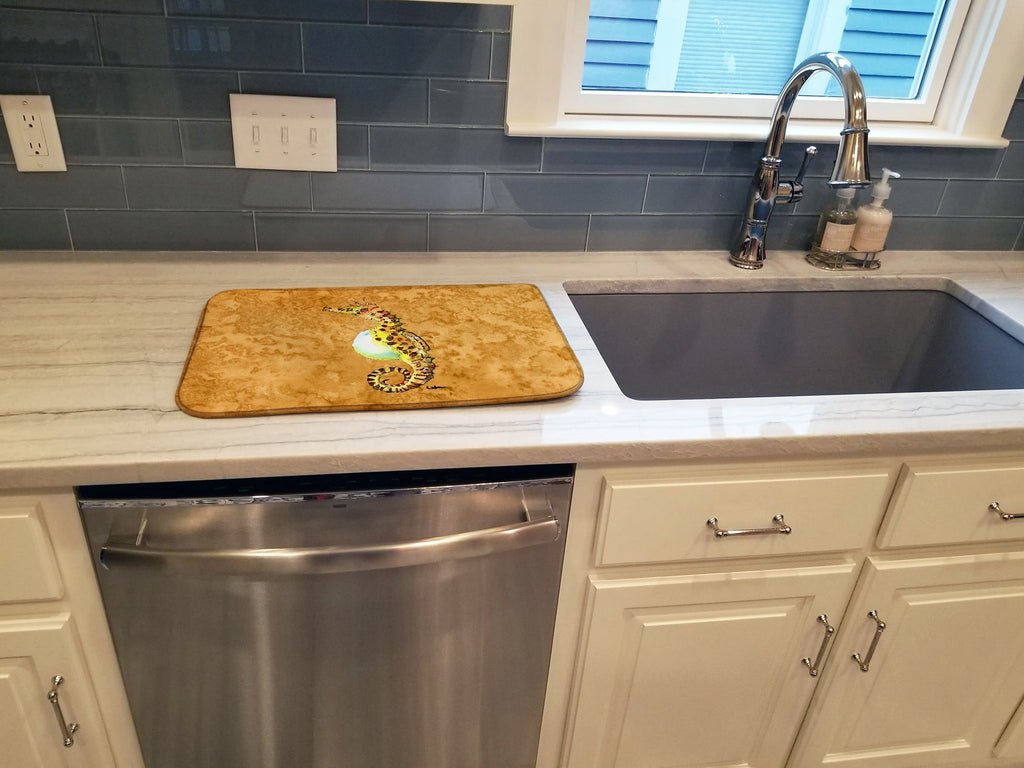 Seahorse Dish Drying Mat Absorbent Dish Drying Mat Pad for Kitchen Counter Dish Drainer Mat for Countertop, 14 x 21", Multicolor