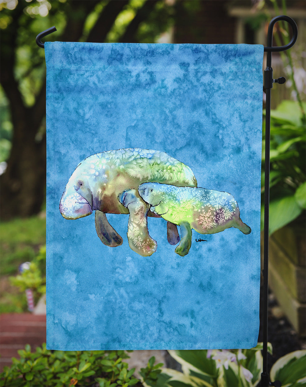 Manatee Garden Flag Mailbox Decorative Yard Banner Outside Patio Artwork for Flower Beds, Garden Size, Multicolor