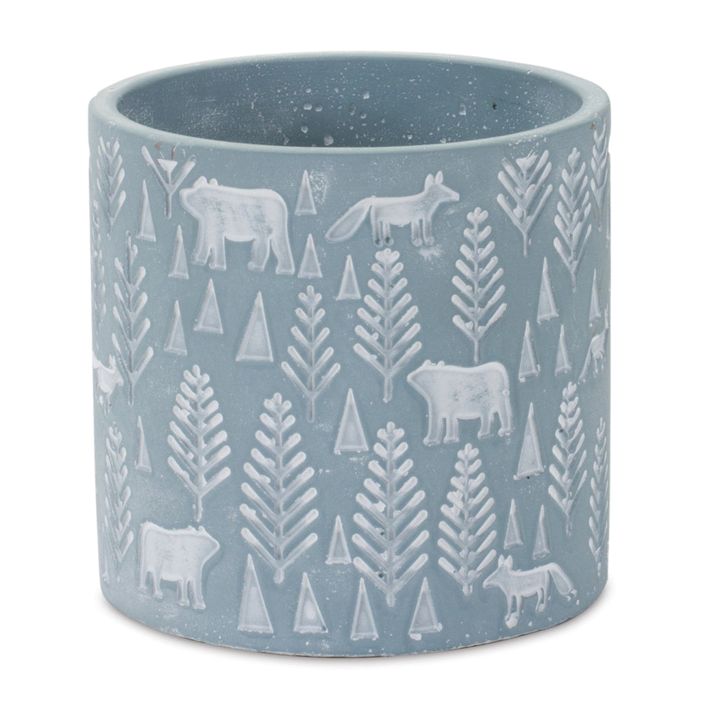 Woodland Winter Stone Planter (Set of 2)
