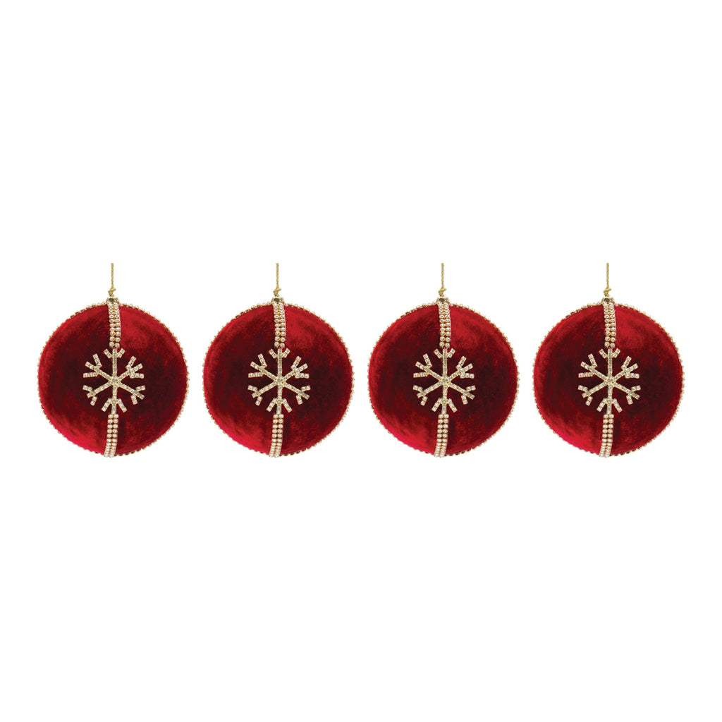 Jeweled Snowflake Ball Ornament (Set of 4)