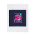 Neon Corgi Illustration Velveteen Blanket | Friendship Valentine, Platonic Love