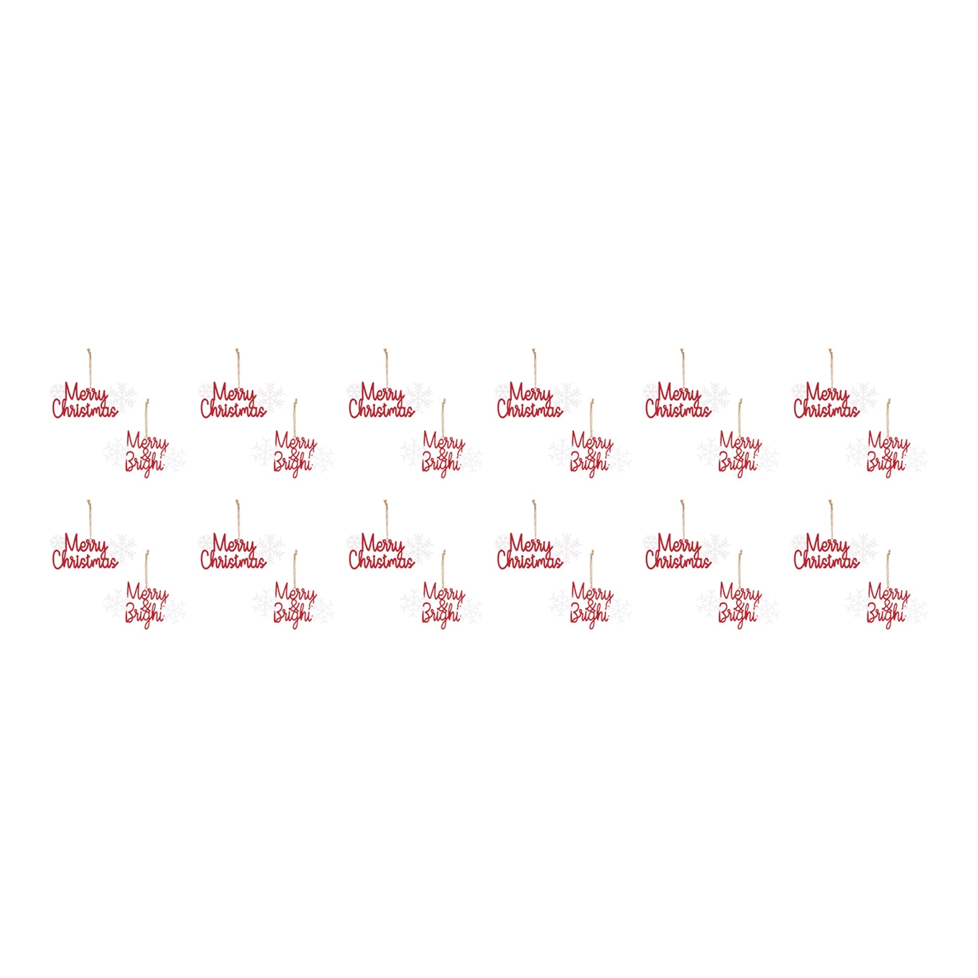 Metal Holiday Sentiment Ornament (Set of 12)