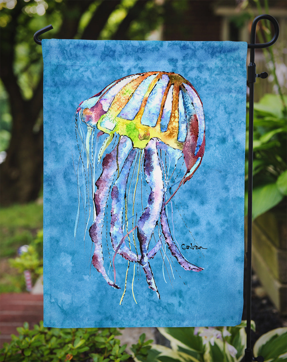 Jellyfish Garden Flag Mailbox Decorative Yard Banner Outside Patio Artwork for Flower Beds, Garden Size, Multicolor