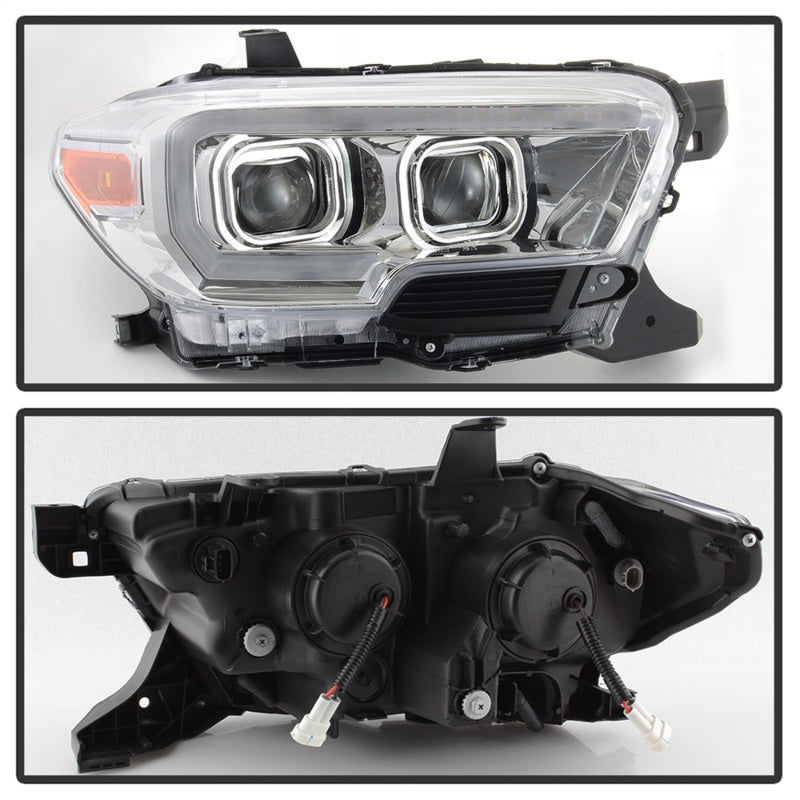 SPYDER xTune 16-18 Toyota Tacoma SR/SR5 DRL Proj Headlights w/Turn Signal - Chrm (PRO-JH-TTA16-SR-C) 9043017