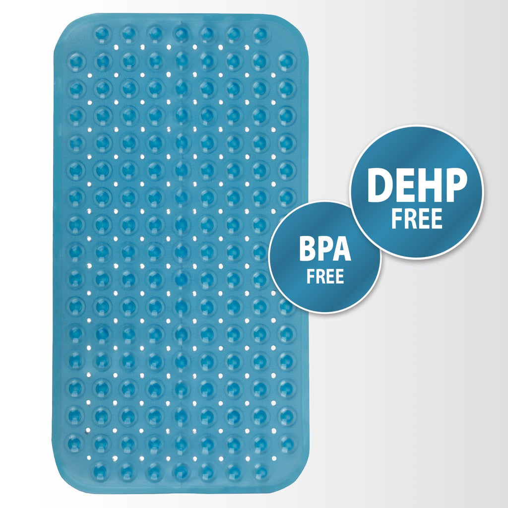 Theracare Bathtub Mat, Antifungal, Blue, 15 x 27 Inch 19-110