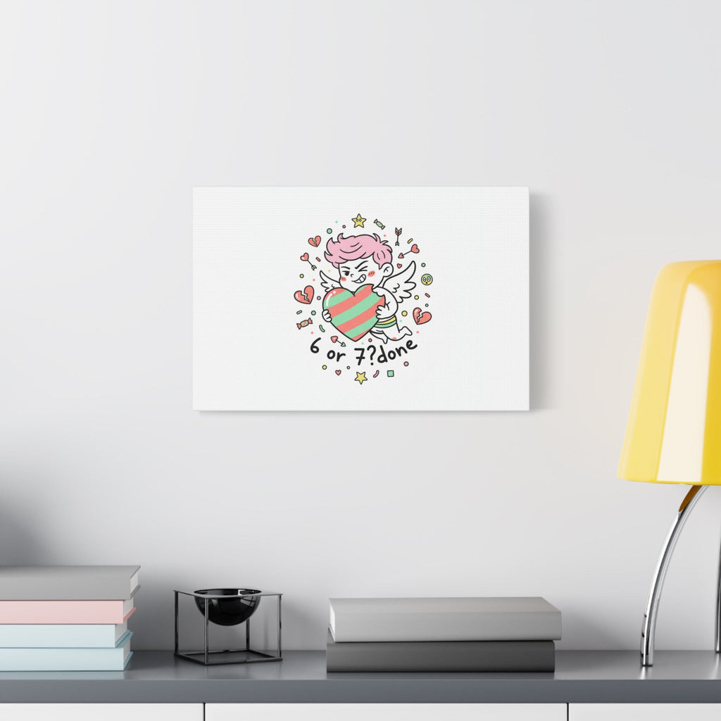 Weird Cupid heart illustration Canvas | Weird Valentine, quirky chaotic love