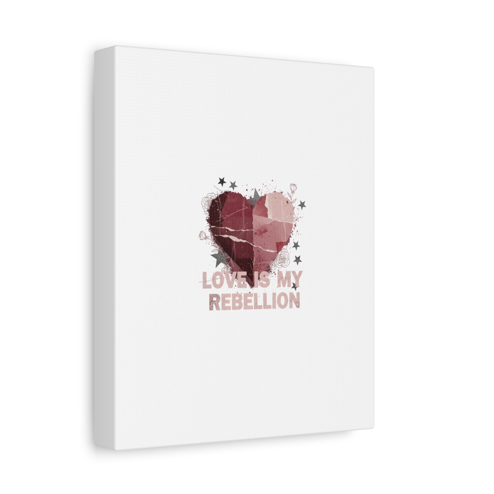 Love Is My Rebellion Canvas | Soft Grunge Hearts, Distressed Valentine Collage