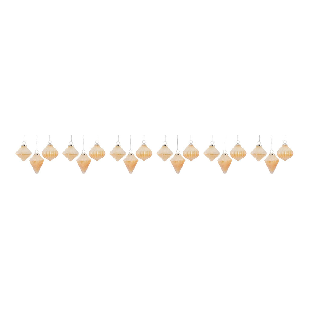 Ribbed Glass Ornament (Set of 6)