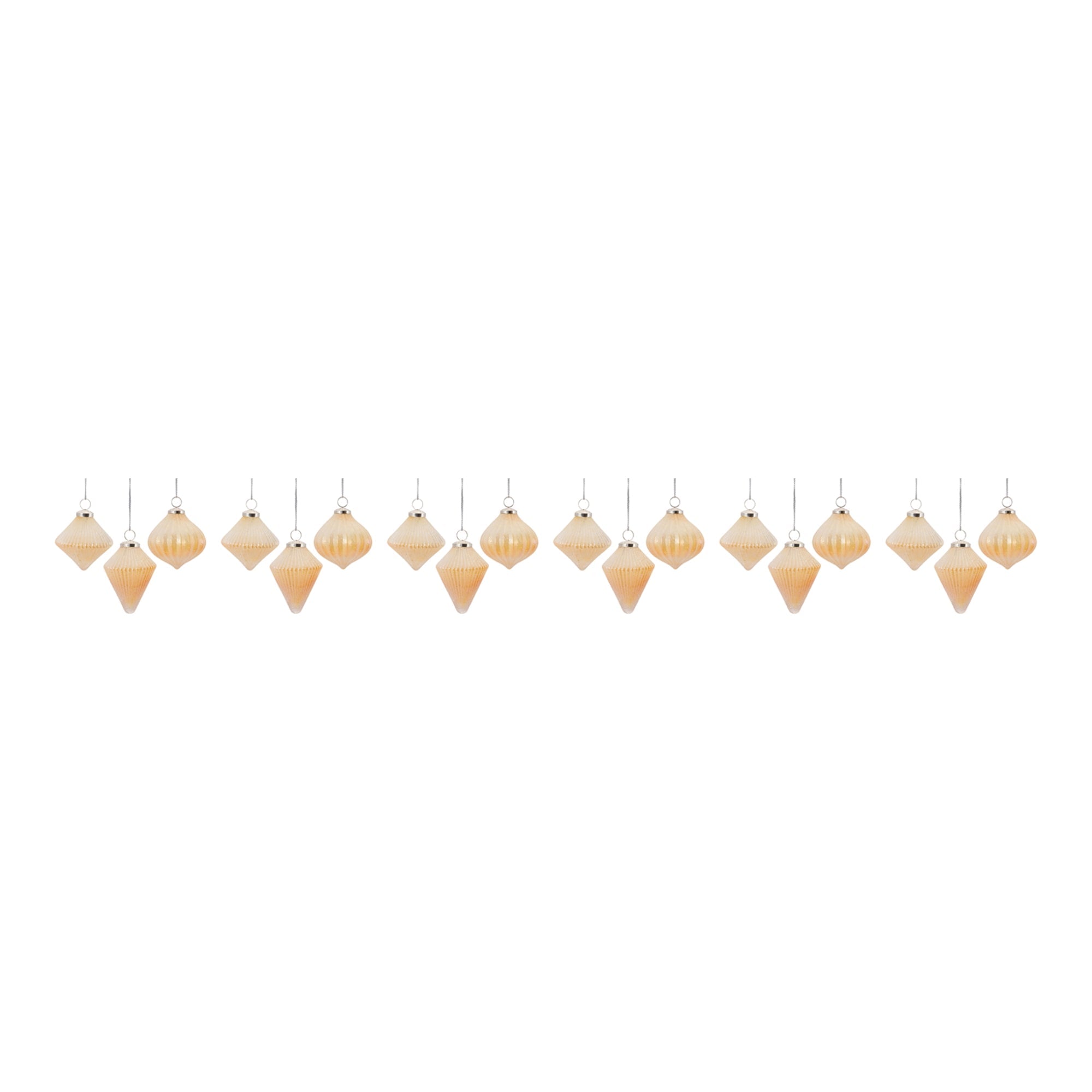 Ribbed Glass Ornament (Set of 6)