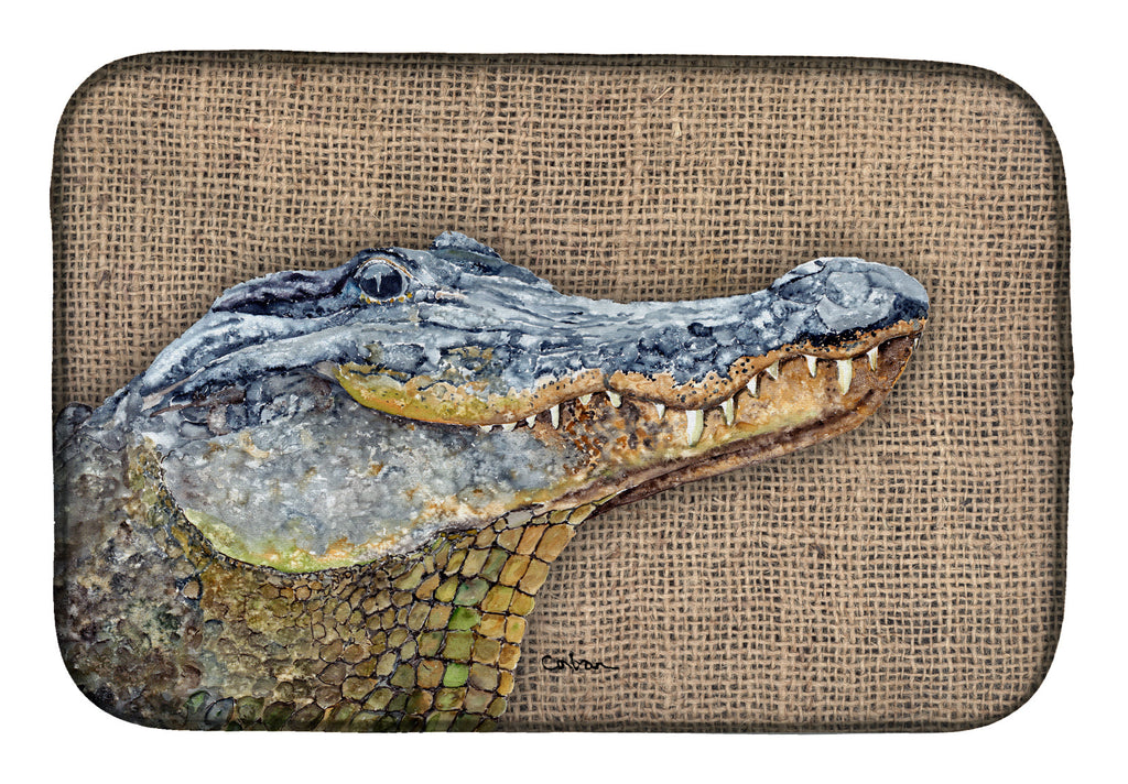 Alligator Dish Drying Mat Absorbent Dish Drying Mat Pad for Kitchen Counter Dish Drainer Mat for Countertop, 14 x 21", Multicolor