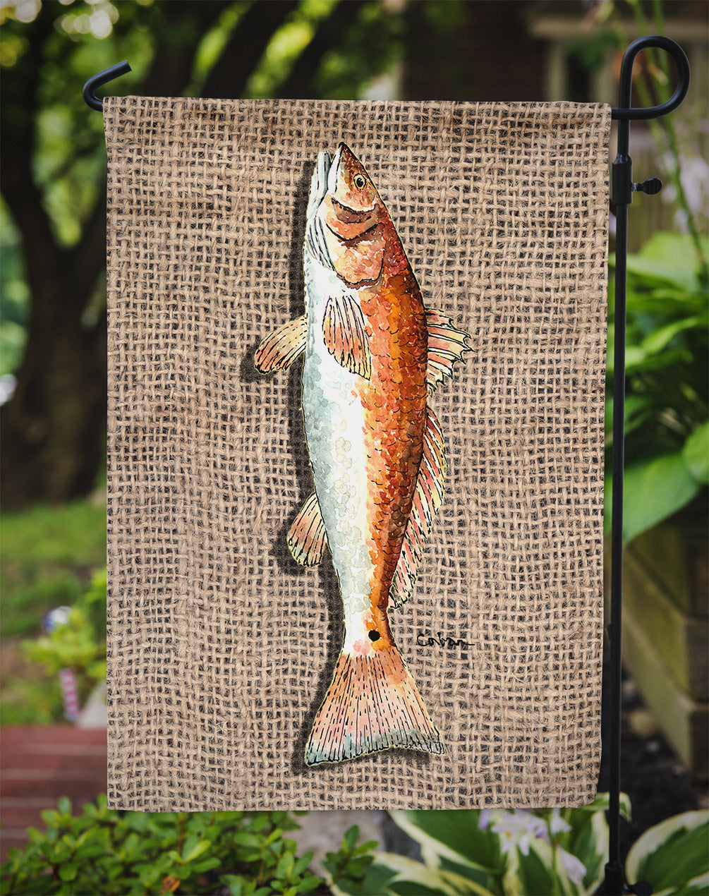 Red Fish Garden Flag Mailbox Decorative Yard Banner Outside Patio Artwork for Flower Beds, Garden Size, Multicolor