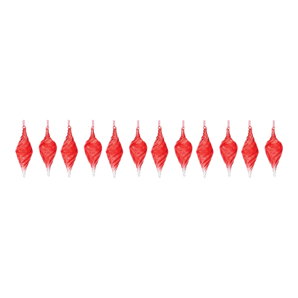 Swirl Glass Drop Ornament (Set of 12)