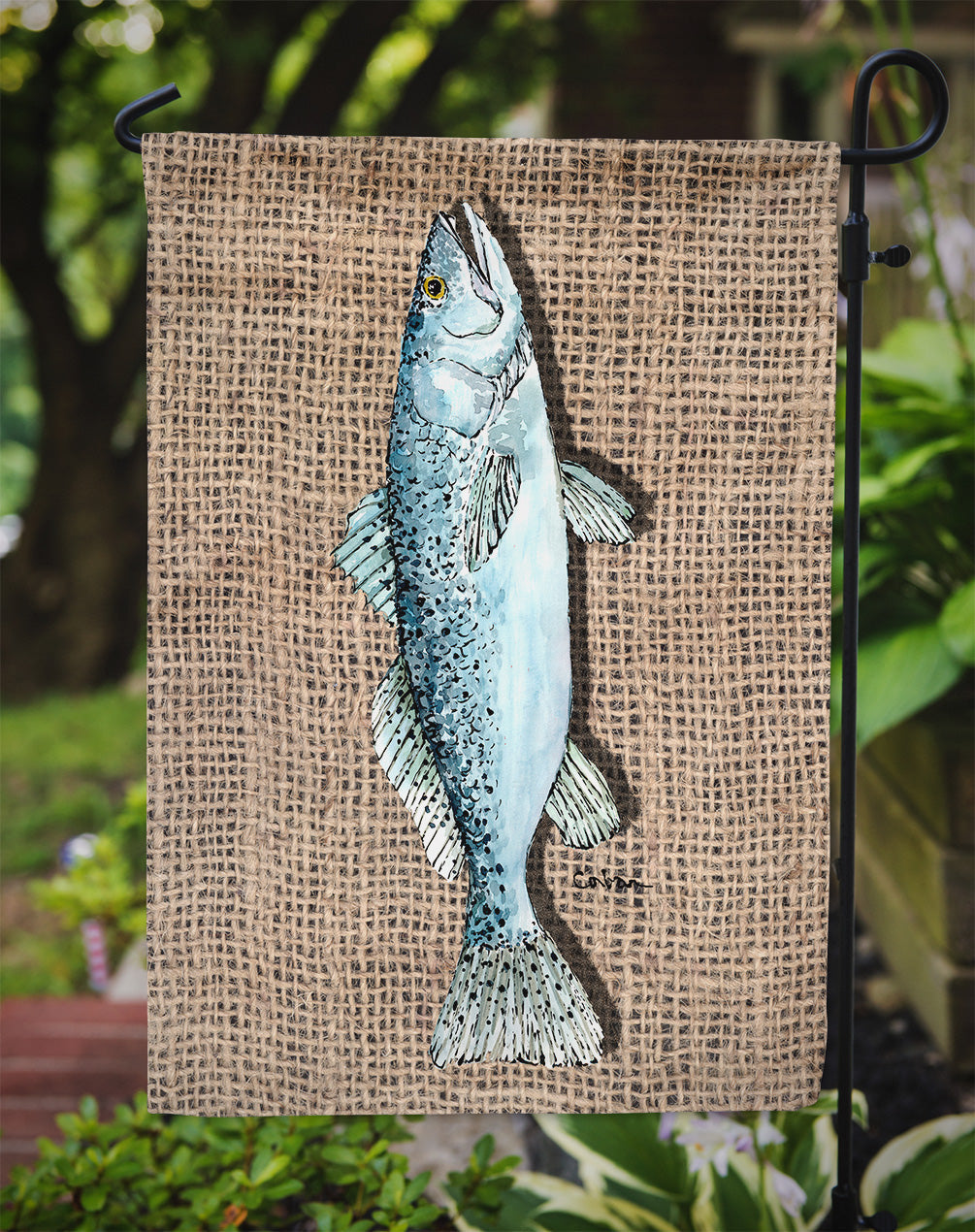 Fish Speckled Trout Garden Flag Mailbox Decorative Yard Banner Outside Patio Artwork for Flower Beds, Garden Size, Multicolor
