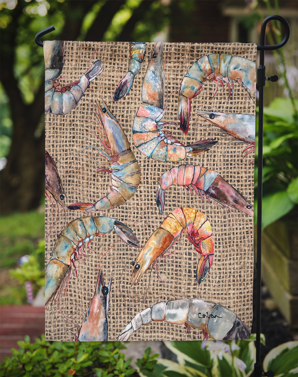 Shrimp Garden Flag Mailbox Decorative Yard Banner Outside Patio Artwork for Flower Beds, Garden Size, Multicolor