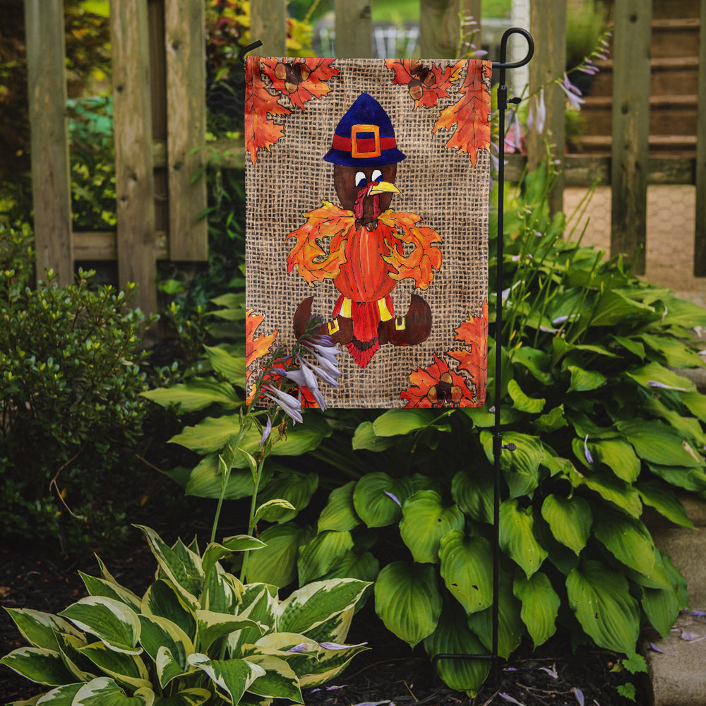 Thanksgiving Turkey Fleur de lis on Faux Burlap Garden Flag Mailbox Decorative Yard Banner Outside Patio Artwork for Flower Beds, Garden Size, Multicolor