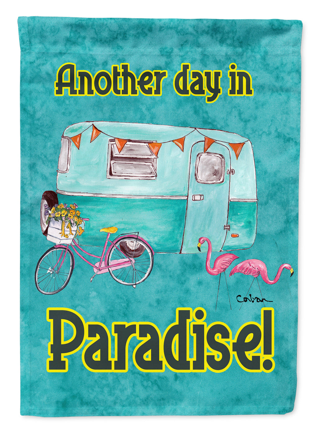 Another Day in Paradise Garden Flag Mailbox Decorative Yard Banner Outside Patio Artwork for Flower Beds, Garden Size, Multicolor