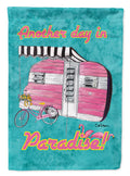 Another Day in Paradise Retro Glamping Trailer Garden Flag Mailbox Decorative Yard Banner Outside Patio Artwork for Flower Beds, Garden Size, Multicolor
