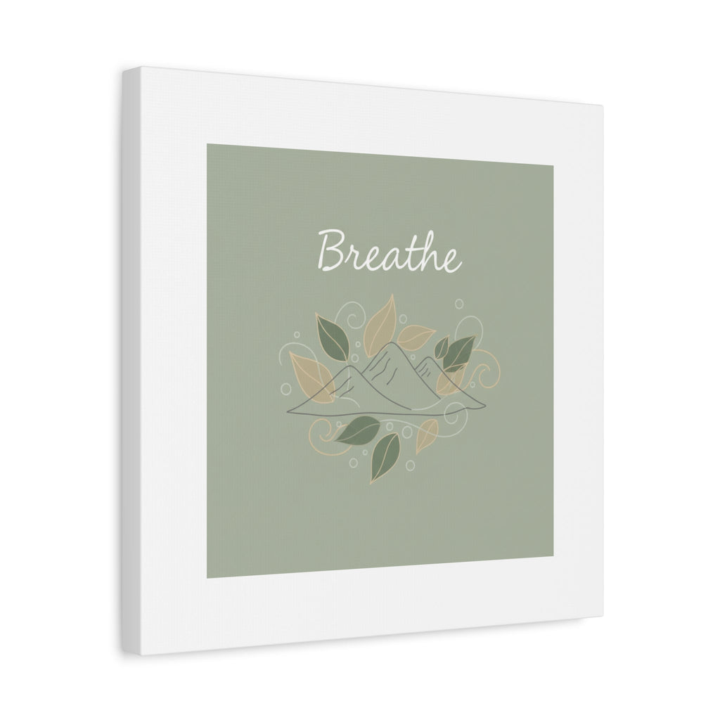 Breathe Mountain Line Canvas | Nature Symbols, Minimal Forest Wall Art