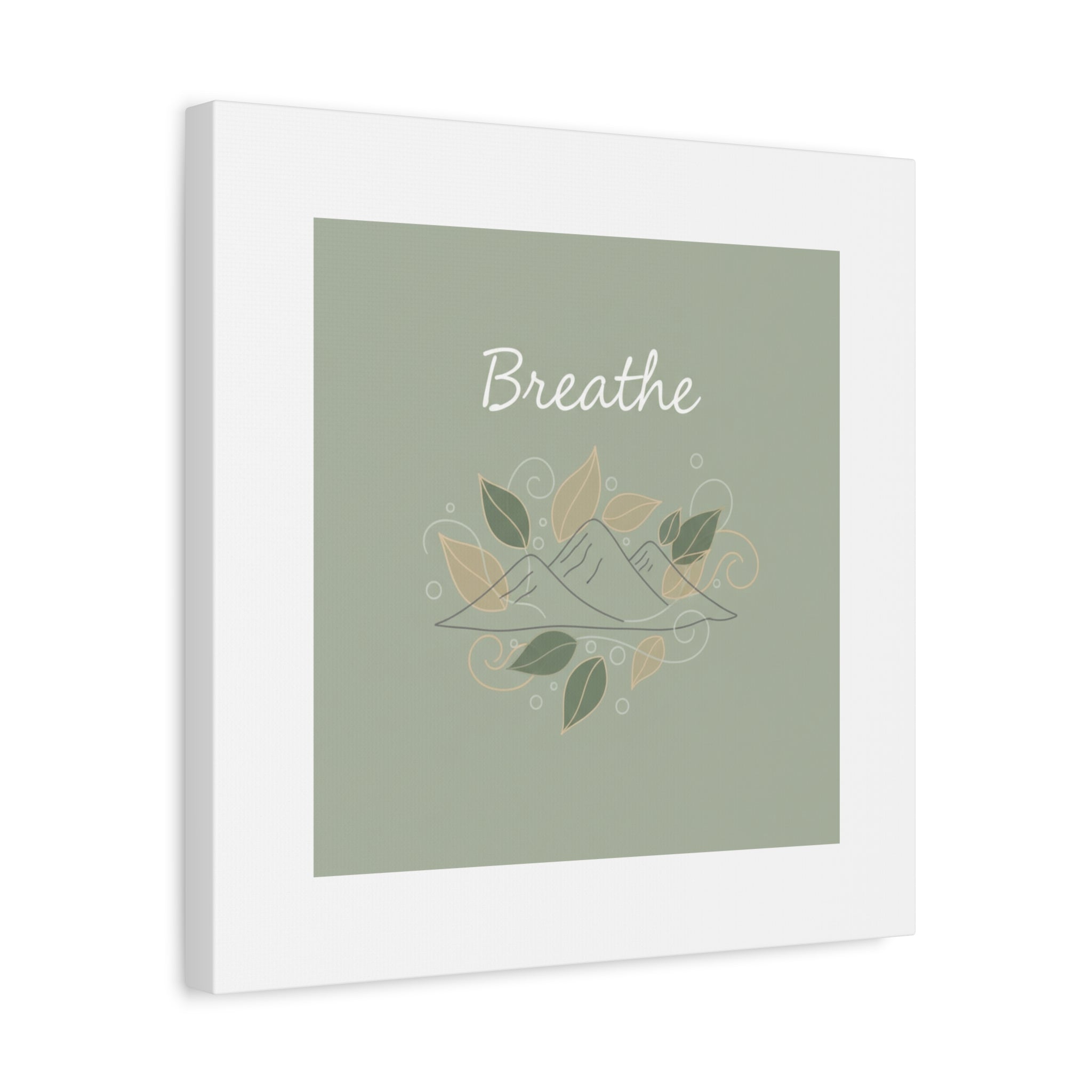 Breathe Mountain Line Canvas | Nature Symbols, Minimal Forest Wall Art