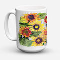 Sunflowers Ceramic Coffee Mug 15 oz Decorative Large C Handle Mug Cup for Tea, Cocoa Hot Chocolate