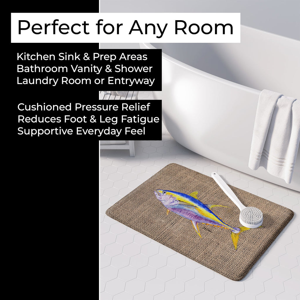 Fish - Tuna Memory Foam Kitchen Mat Machine Washable Anti-Fatigue Cushion Comfort Bath or Kitchen Rug