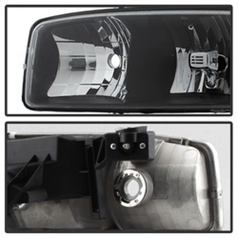 SPYDER xTune GMC Sierra 99-06 /Yukon 00-06 Crystal Headlights & Bumper Lights - Black HD-JH-GS99-AM-SET-BK 9037474