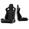 SPYDER Xtune Scs Style Racing Seat Carbon Pu White X Black/Black Driver Side RST-SCS-05-BKWX-DR 9933974