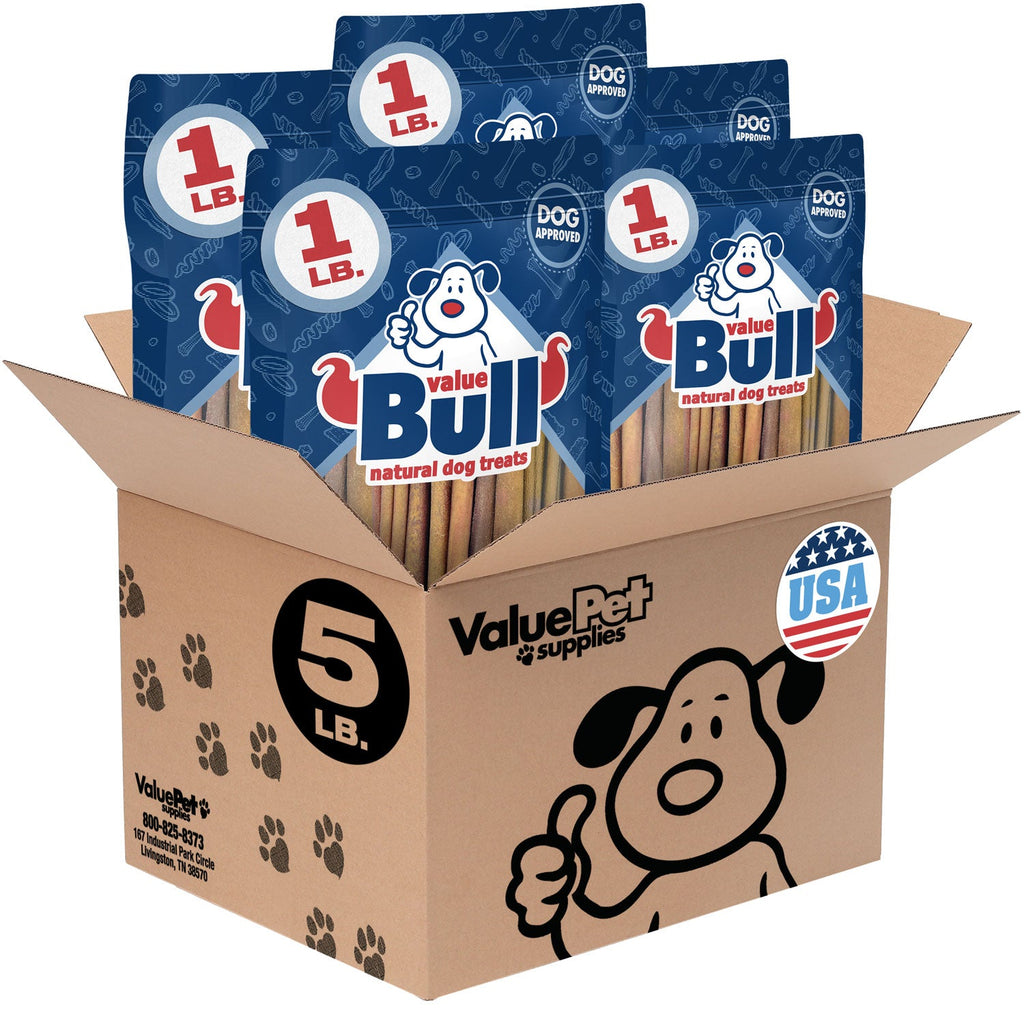 ValueBull USA Beef Collagen Sticks for Dogs, 4-6 Inch Varied, 5 Pound