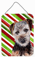 Norfolk Terrier Puppy Candy Cane Christmas Wall or Door Hanging Prints Aluminum Metal Sign Kitchen Wall Bar Bathroom Plaque Home Decor Front Door Plaque, 12x16, Multicolor